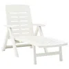 Vidaxl Folding Sun Lounger Plastic White, 48754