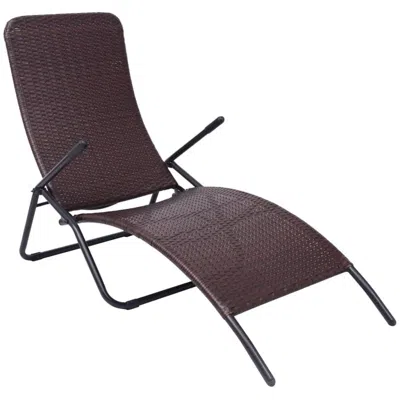 Vidaxl Folding Sun Lounger Poly Rattan Brown, 42945 In Purple