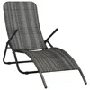 Vidaxl Folding Sun Lounger Poly Rattan Gray, 48128