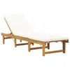 Vidaxl Folding Sun Lounger With Cushion Solid Acacia Wood