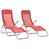 Vidaxl Folding Sun Loungers 2 Pcs Textilene Red, 44339