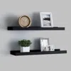 Vidaxl Frame Ledge Shelf Set Of 2 Black Mdf 23.6 In Storage