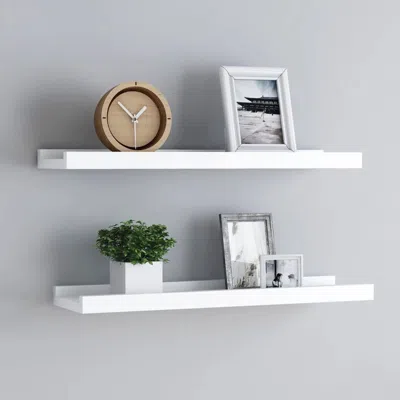Vidaxl Frame Ledge Shelf Set Of 2 White Mdf 23.6 In X 3.5 In X 1.2 In