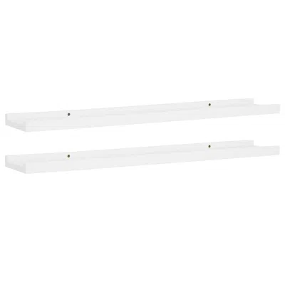 Vidaxl Frame Ledge Shelf Set Of 2 White Mdf 31.5 In Long Wall Mounting