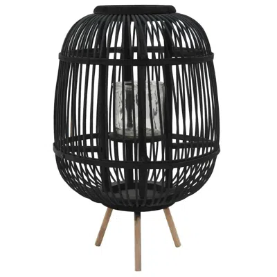 Vidaxl Freestanding Candle Lantern Holder Bamboo Black, 246820