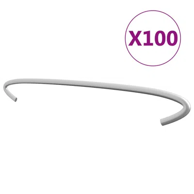 Vidaxl Gabion Hooks 100 Pcs Galvanized Steel 11.8", 145622 In Metallic