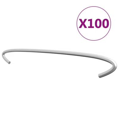 Vidaxl Gabion Hooks 100 Pcs Galvanized Steel 15.7", 145624 In Metallic