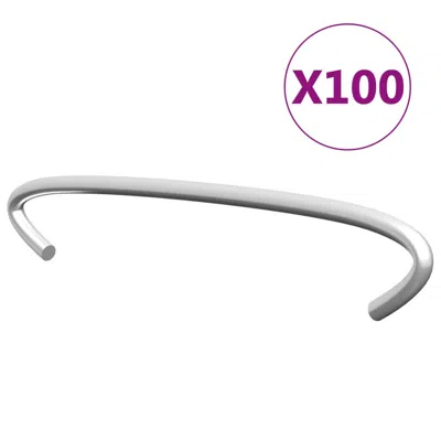 Vidaxl Gabion Hooks 100 Pcs Galvanized Steel 3.9", 145616 In Metallic