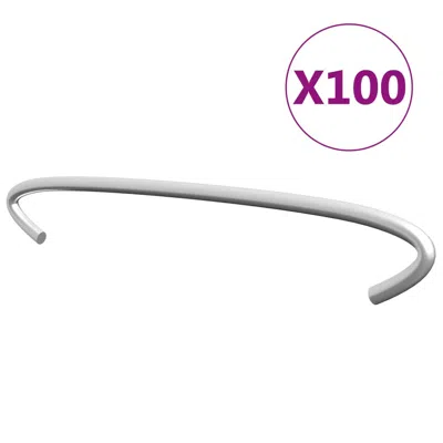 Vidaxl Gabion Hooks 100 Pcs Galvanized Steel 5.9", 145618 In Gray