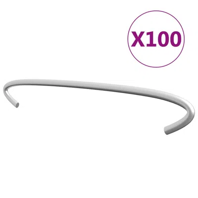 Vidaxl Gabion Hooks 100 Pcs Galvanized Steel 7.9", 145620 In Metallic