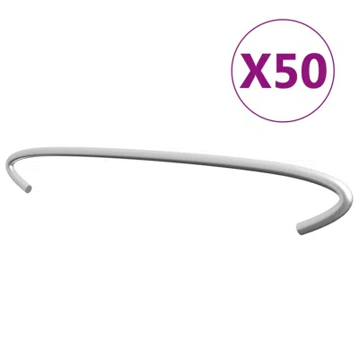 Vidaxl Gabion Hooks 50 Pcs Galvanized Steel 15.7", 145623 In Metallic