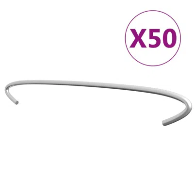 Vidaxl Gabion Hooks 50 Pcs Galvanized Steel 19.7", 145625 In Gray
