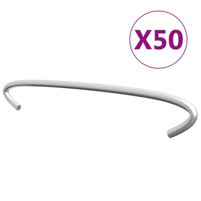 Vidaxl Gabion Hooks 50 Pcs Galvanized Steel 5.9", 145617 In Gray
