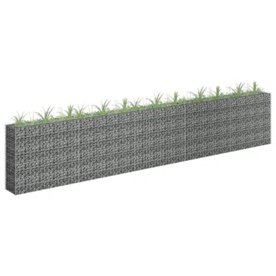 Vidaxl Gabion Raised Bed Galvanized Steel 177.2"x11.8"x35.4", 145647 In Neutral