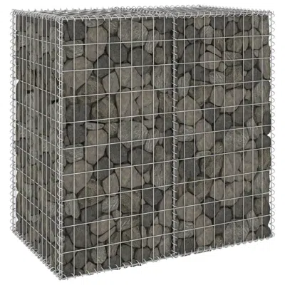 Vidaxl Gabion Wall With Covers Galvanized Steel 39.4"x23.6"x39.4", 147813 In Metallic