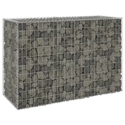 Vidaxl Gabion Wall With Covers Galvanized Steel 59.1"x23.6"x39.4", 147814 In Metallic
