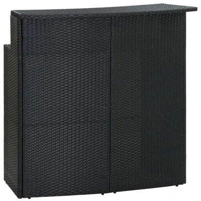 Vidaxl Garden Bar Table Black 47.2"x21.7"x43.3" Poly Rattan 3468