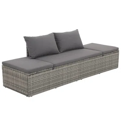 Vidaxl Garden Bed Gray 76.8"x23.6" Poly Rattan, 43955