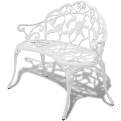 Vidaxl Garden Bench 39.4â€a Cast Aluminium White, 42167