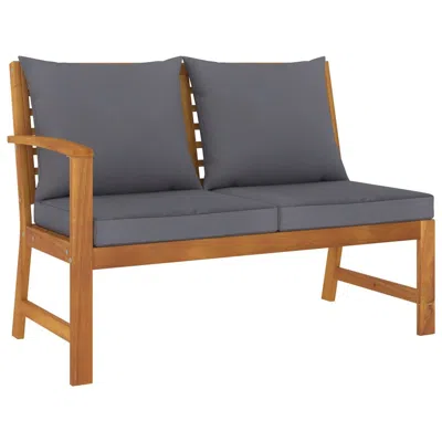 Vidaxl Garden Bench 45.1" With Dark Gray Cushion Solid Acacia Wood 1837