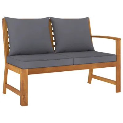 Vidaxl Garden Bench 45.1" With Dark Gray Cushion Solid Acacia Wood 1839