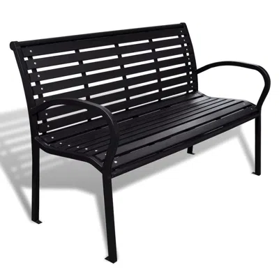 Vidaxl Garden Bench 49.2â€ Steel And Wpc Black, 41556