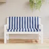 Vidaxl Garden Bench Cushions 2pcs Blue & White Stripe 47.2"x19.7"x2.8" Fabric