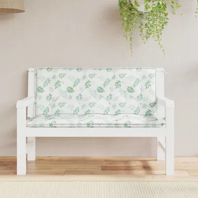 Vidaxl Garden Bench Cushions 2pcs Leaf Pattern 47.2"x19.7"x2.8" Fabric In White