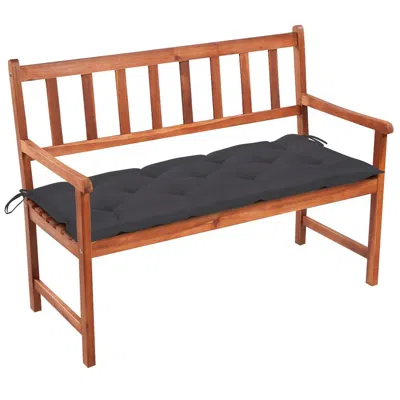 Vidaxl Garden Bench With Cushion 47.2" Solid Acacia Wood 3783 In Brown