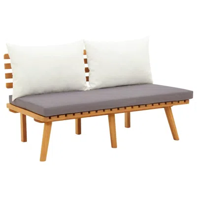 Vidaxl Garden Bench With Cushions 45.3" Solid Acacia Wood, 46672 In Neutral