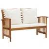 Vidaxl Garden Bench With Cushions 46.9" Solid Acacia Wood, 310260