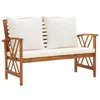 Vidaxl Garden Bench With Cushions 46.9" Solid Acacia Wood, 310270