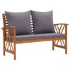 Vidaxl Garden Bench With Cushions 46.9" Solid Acacia Wood, 310271