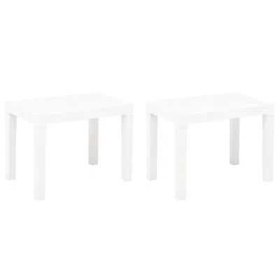 Vidaxl Garden Benches 2 Pcs White Plastic, 48780