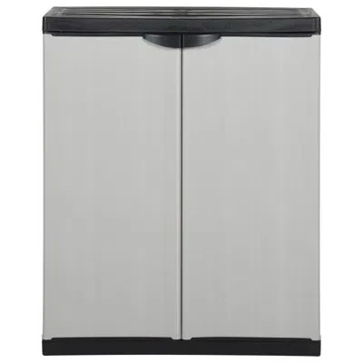 Vidaxl Garden Cabinet Grey And Black Pvc And Polypropylene Medium 26.8" X 15.7" X 33.5" In Gray