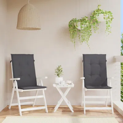 Vidaxl Garden Chair Cushions 2 Pcs Anthracite 47.2"x19.7"x1.18", 43177 In White