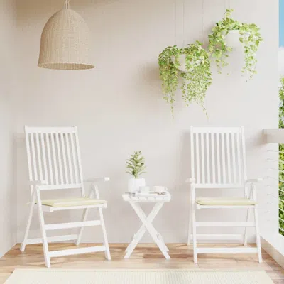 Vidaxl Garden Chair Cushions 2 Pcs Cream 19.7"x19.7"x1.2", 47599 In White