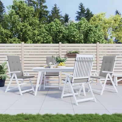 Vidaxl Garden Chair Cushions 4 Pcs Gray 47.2"x19.7"x1.18", 43180 In White