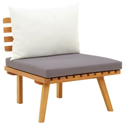 Vidaxl Garden Chair With Cushions Solid Acacia Wood, 46671 In Neutral