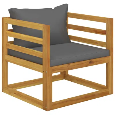 Vidaxl Garden Chair With Dark Gray Cushions Solid Acacia Wood, 311867