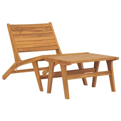 Vidaxl Garden Chair With Footrest Solid Teak Wood, 49366 In Brown