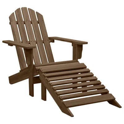 Vidaxl Garden Chair With Ottoman Wood Brown, 45701