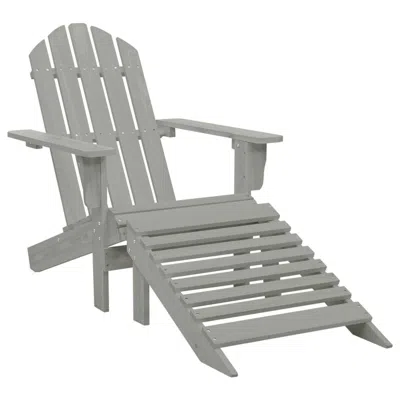Vidaxl Garden Chair With Ottoman Wood Gray, 45700