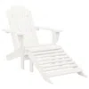Vidaxl Garden Chair With Ottoman Wood White, 40859