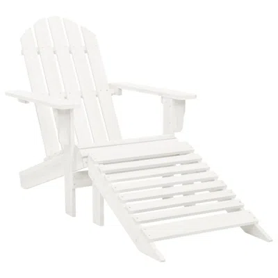 Vidaxl Garden Chair With Ottoman Wood White, 40859