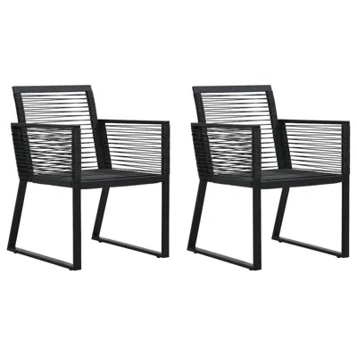 Vidaxl Garden Chairs 2 Pcs Black Pvc Rattan, 48572