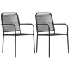 Vidaxl Garden Chairs 2 Pcs Cotton Rope And Steel Black, 48568