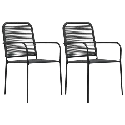 Vidaxl Garden Chairs 2 Pcs Cotton Rope And Steel Black, 48568