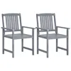 Vidaxl Garden Chairs 2 Pcs Gray Solid Acacia Wood, 45944