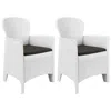 Vidaxl Garden Chairs 2 Pcs With Cushion White Plastic Rattan Look, 45598